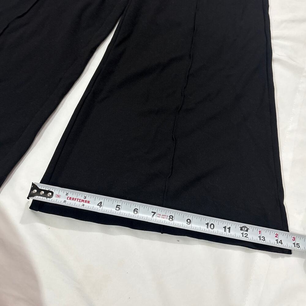 Quince Women’s Small Black Ultra Stretch Ponte Super Wide Leg Ankle Pants Office - Picture 7 of 10